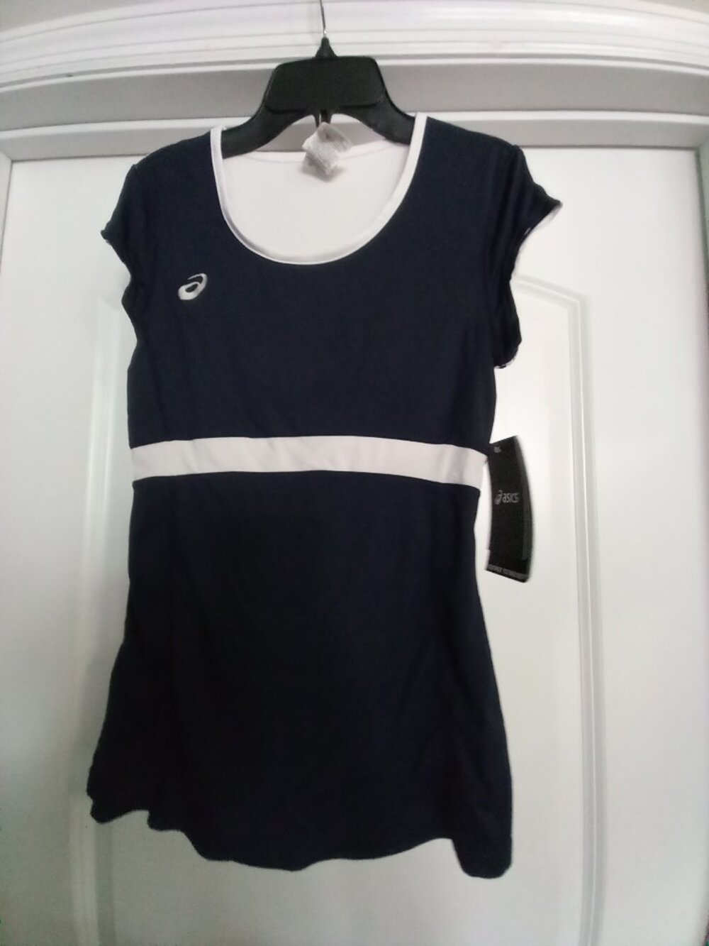 ASICS Women's Spin Slice Capsleeve, Navy/White, X-Small NWT